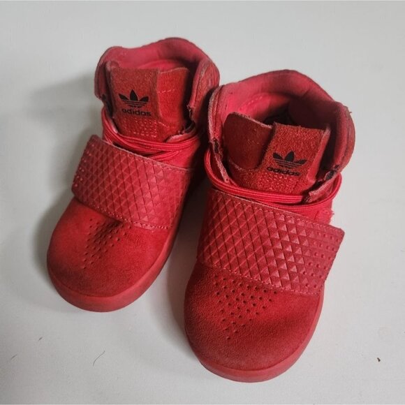 ADIDAS | Tubular Invader suede sneakers red sz 6 - Picture 1 of 4